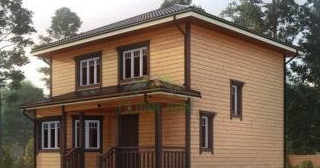 Двухэтажный дом из бруса в Миассе от Строй-Мсс - строительство от 135811 руб.
