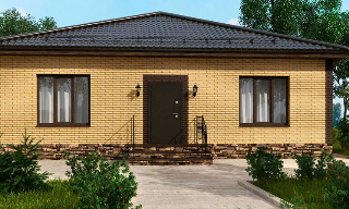 Проекты одноэтажных домов из кирпича | Строй-Мсс - Миасс от 3657 рублей